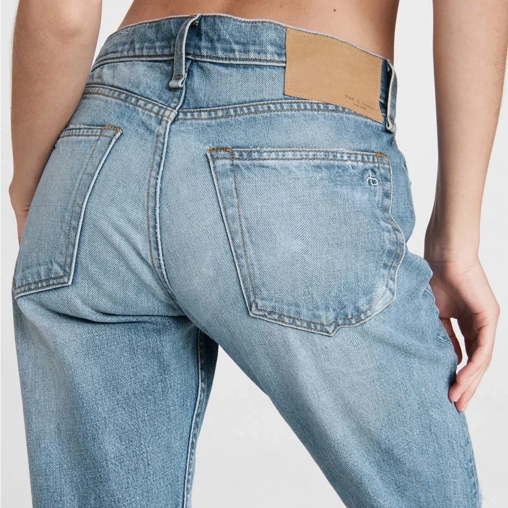 RAG & BONE Rosa Mid-Rise Boyfriend Jeans - Jones W/ Holes (Size 25) - NWOT! - Picture 5 of 7